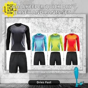 ชุดผู้รักษาประตูฟุตบอลแบบสั่งทำพิเศษสำหรับผู้ใหญ่ แบบยูนิเซ็กซ์ ขายส่ง เสื้อ กางเกง ชุดฝึกซ้อมแบบมีแผ่นรอง ระบายอากาศได้ดี แห้งเร็ว เหมาะสำหรับฤดูร้อน - Product Image 2