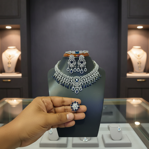 American Diamond <b>Necklace</b> <b>Set</b> <b>Silver</b> Plated 11065516DBL Elegant Fine Jewelry - Product Image 3