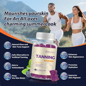 Groothandel op maat gemaakte logo suikervrije natuurlijke lycopeen en astaxanthine zelfbruinende gummies beren voor vrouwen, voor een stralende zwarte huid - Product Image 3