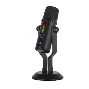 Fifine-Microphone à condensateur USB pour podcast, enregistrement, Streaming, direct, jeu, avec casque d'écoute intégré, sortie métal, USB dynamique