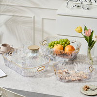 Vierkante PET fruit schaal dienblad ecologisch modern luxe feestgebruik transparant salontafel snack schaal