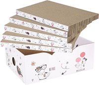 MEOW LOVE Arbre à chat et griffoir pour chien pliable et réglable à 4 niveaux, en carton ondulé, avec jouets