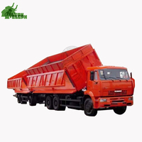 Semi-remorque benne basculante tandem double pour remorquage latéral, remorque benne basculante à liaison interne, remorque benne basculante double pour remorquage à vendre
