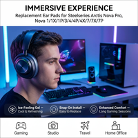 Coussinets d'oreille de remplacement en gel rafraîchissant pour écouteurs Steelseries Arctis Nova Pro Bluetooth Nova 1/1X/1P/3/4/4P/4X/7/7X/7P