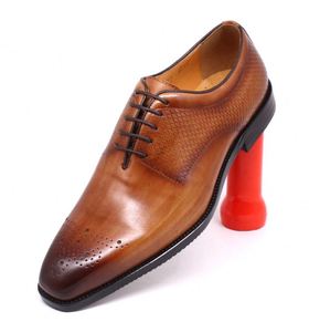 Chaussures Oxford pour hommes de luxe faites à la main, nouveau design 2020, à lacets, pour le bureau, les mariages - Product Image 5