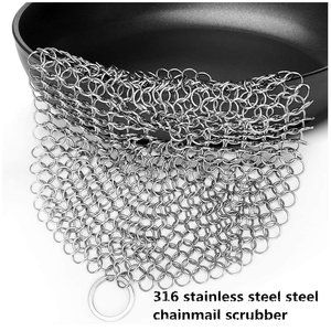 Éponge à récurer multi-usages en acier inoxydable 316 pour poêle en fonte, grille de barbecue, grille de four – Nettoyage sans rouille - Product Image 1