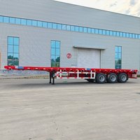 Semi-remorque à plateau 40 pieds, 3 essieux, en acier, pour transport de conteneurs, semi-remorque de camion commercial robuste