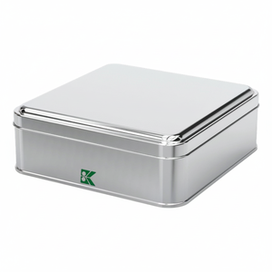 Caja de hojalata cuadrada Kontensan L176 de 1 litro para baklava y postres, 158x158x50 mm, con tapa deslizante, Turquía - Product Image 2