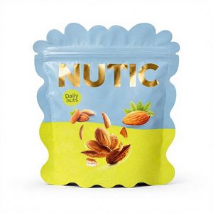 Custom Die Cut Stand up Pouch Food <b>Packaging</b> <b>Bag</b> With Gold Foil Hot Stamping for Nuts - Product Image 1