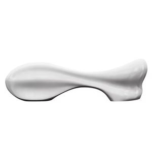 Bureau d'accueil moderne de luxe pour salon, avec bande décorative or blanc, design rond, pour salons de beauté, hôtels, halls d'accueil de bureaux - Product Image 6