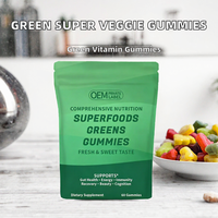 Gummies de Vitamines Super Greens Quotidiennes aux Légumes Verts – Complément pour la Cognition Cérébrale, l'Humeur, l'Immunité, la Santé Intestinale et la Digestion