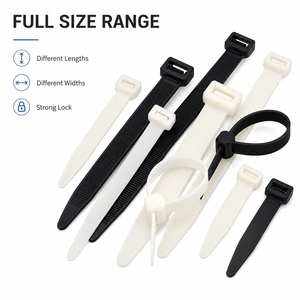 Serre-câbles de qualité structurelle 7,6 mm de large, 650 mm de long (25,6 po), résistance à la rupture de 120 LBS, attaches en plastique PA66 anti-âldonnement, prêts pour les projets - Product Image 2
