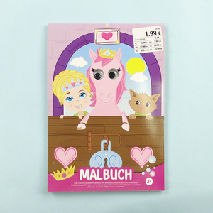 En gros Enfants Livre À Colorier Impression Couleur Cheval et Princesse Enfants Livres Activité Avec Yeux En Plastique - Product Image 3