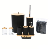 Ensemble d'accessoires de salle de bain 22 pièces, brosse de toilette, poubelle, porte-brosse à dents, porte-savon, gobelet de salle de bain et distributeur de savon