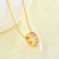 Ensemble collier et boucles d'oreilles YILUN, magnifiques pierres CZ roses plaquées or, argent sterling 925, bijoux pour femmes