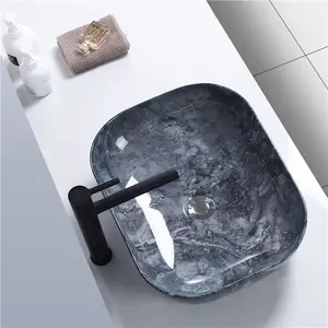 Bán Buôn Thiết Bị Vệ Sinh Hiện Đại Lavabo Bát Countertop Đá Cẩm Thạch Rửa Tay Chậu Gốm Phòng Tắm Đá Cẩm Thạch Chìm