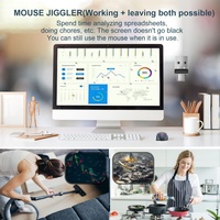 Agitateur de souris indétectable USB-C, anti-somnolence, mini design pour ordinateur portable, garde le PC actif, Plug-and-Play