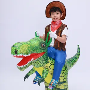 Party dressing dinossauro verde trajes passeio em trajes atacado trajes infláveis para crianças