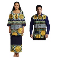 Ensemble de vêtements personnalisés de style classique, chemise Aloha pour hommes des îles Fidji, motif tribal samoan, robe Puletasi pour femmes, ensemble de couple polynésien