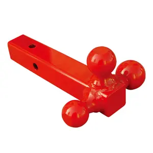 Hot Forjado Pintle Hitch Vermelho Pintado Triplo Bolas Hitch Holow 1-7/8 "2" 3 Bola Engate para Caminhão Tractor Trailer Hltch Ball Mount