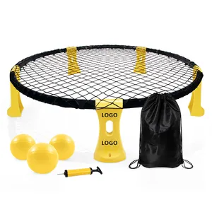 strand ball workout Suppliers-Free Logo Printing On Legs Backyard Beach Workout Sports OEM 3pcs Ball Outdoor Game Set Home Fitness Exercise Equipment Roundnet