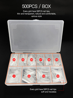 FZANEST 500 pièces DIY – Capsules d'ongles transparentes mates courtes en forme de cercueil pour extension complète à domicile, gain de temps, en acrylique naturel
