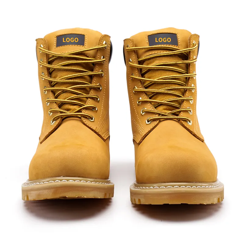 Желтый нубук Композитный носок наилучшим образом защитная обувь лёгкий защитный недорогая Мужская обувь; Ботинки с высоким берцем для мужчин