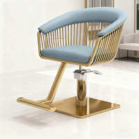 Chaise de barbier vintage en métal avec compatibilité de tondeuse inversée, design américain pour usage commercial
