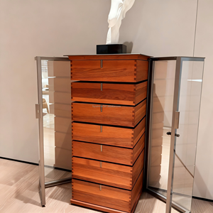 Tối Giản Hiện Đại Sang Trọng Modular Tùy Chỉnh Kim Loại Nhôm Kính Tường Hiển Thị Tủ Showcase Góc Với LED Ánh Sáng Cho Phòng Khách - Product Image 1