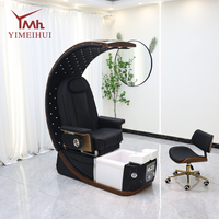 Fauteuil de pédicure électrique de luxe moderne avec massage, en cuir anti-acétone, mobilier de salon de manucure
