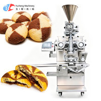 Machine à biscuits à double couleur avec garniture au chocolat, automatique, haute vitesse, dispositif d'enrobage rayé bicolore, ligne de production de pâtisserie