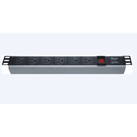 1.5U 19 pouces 6way USA Scokets et Switch avec câble 3G AWG16 2m avec prise USA