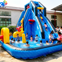Toboggans aquatiques gonflables, prix d'usine, toboggans aquatiques gonflables personnalisés, longs toboggans gonflables pour adultes