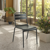 Chaise bistro industrielle moderne en fer pour jardin extérieur patio restaurant salle à manger chambre à coucher-meubles empilables en acier