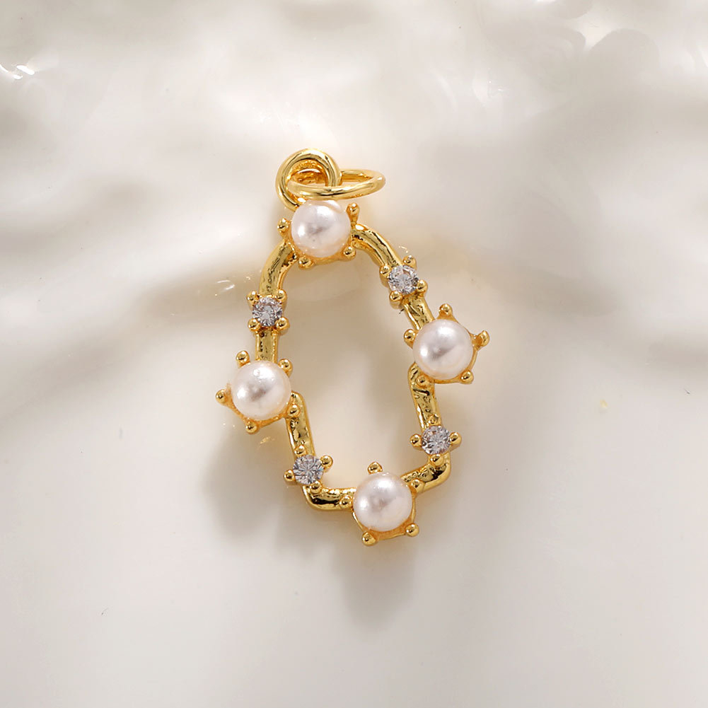 Spot Devil's Eye Necklace Pendant Accessories Blue Eyes Copper Zircon Pearl Octagonal Star Mount DIY Jewelry Bead Caps Oro