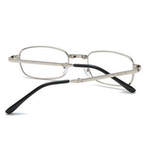 Cổ điển xách tay bạc hyperopia Kính đọc sách mini gấp kim loại vuông Thiết kế trọng lượng nhẹ với trường hợp bao gồm - Product Image 4