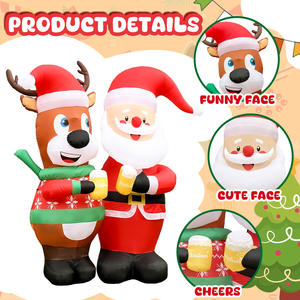 OurWarm 7.5ft عيد الميلاد نفخ رجل عجوز الأيلك نخب في الهواء الطلق حديقة زينة عيد الميلاد - Product Image 5