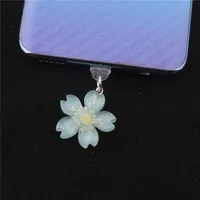 Charme de bouchon anti-poussière de téléphone en résine Sakura Kawai prise de Port de Charge pour iPhone capuchon anti-poussière mignon Type C pendentif de bouchon de Protection contre la poussière
