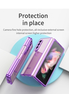 <span class=keywords><strong>Coque</strong></span> de téléphone Samsung en placage Transparent, étui rigide pour Galaxy Z pliable 3 5G - Product Image 3