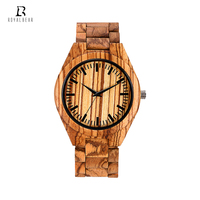 Günstige Gravierte Handgefertigte OEM Benutzerdefinierte Logo Schwarze Sandelholz Sport Mode Quarzuhr für Herren Royal Bear RB-5103 Hersteller