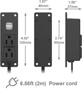 Presa 2AC 2 cavo di prolunga USB per banco da lavoro da scrivania da tavolo