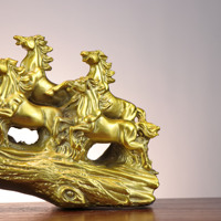 2026 Statue décorative en laiton de huit chevaux, style héroïque, style chinois, pour salon, bureau et cave à vin
