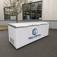 Congélateur horizontal à double température, grande capacité, à économie d'énergie, à refroidissement par air, double compartiment, congélation rapide, encastrable, 2 portes