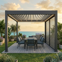 Pergola bioclimatique en aluminium personnalisable avec un design d'arborail écologique pour jardin, pavillon, patio, cour, terrasse