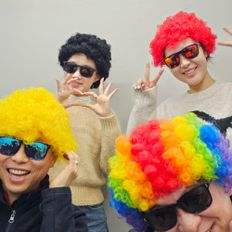 Life Photo Four-Cut Bomb Porky Hair Balred Funny Perruques Costumes Produit - Product Image 1