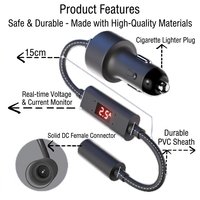 Adaptateur de voiture Starlink Mini, convertisseur élévateur de tension avec affichage de la tension en temps réel, prise femelle DC 12V/24V, chargeur allume-cigare pour camping-car