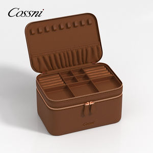 Модные сумки для хранения ювелирных изделий и косметики, кожаные портативные двухслойные дорожные сумки для косметики - Product Image 2