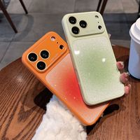 Coque de téléphone Halation Glitter Camera Window pour iPhone 17 16 15 14 13 12 Pro Max avec protection d'objectif en verre et dos rigide en PC