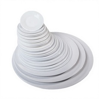 Assiette en mélamine blanche pour camping et restaurant, logo personnalisé, écologique, facile à nettoyer, incassable, ensemble de vaisselle