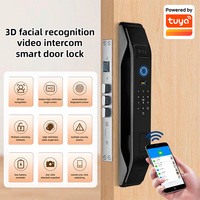 Cerradura Inteligente para Puerta KERUI con WiFi, Compatible con Tuya, Reconocimiento Facial 3D/Huella Digital/Contraseña/Llave/Tarjeta, Cerradura de Seguridad para el Hogar, Grado C